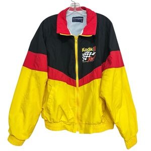 Vtg Y2K Kodak Racing Jacket XL Graphic Windbreaker Colorblock Streetwear USA